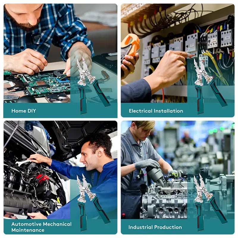 ⏰Almost Sold Out‼️-16 in 1 Wire Stripper Twister for Cutting and Pulling Wires,Cable Scissors,Voltage Tester Pliers, 12V to 250V Live,Null,Hot Wire Judgment AC DC, Audible and Flashing LED Alarms