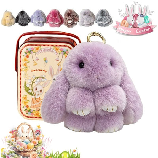 🐰Easter Cute Bunny Plush Keychain - Iron Box Gift Option, 🎁Easter Sweet Surprise