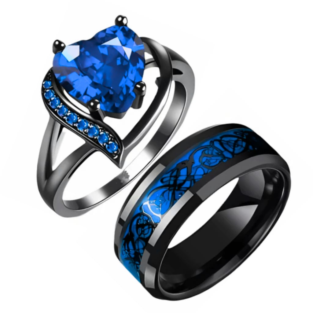 💫❤️‍🔥Valentine's Day 2026- 💍Couples Promise Rings with Heart Designs