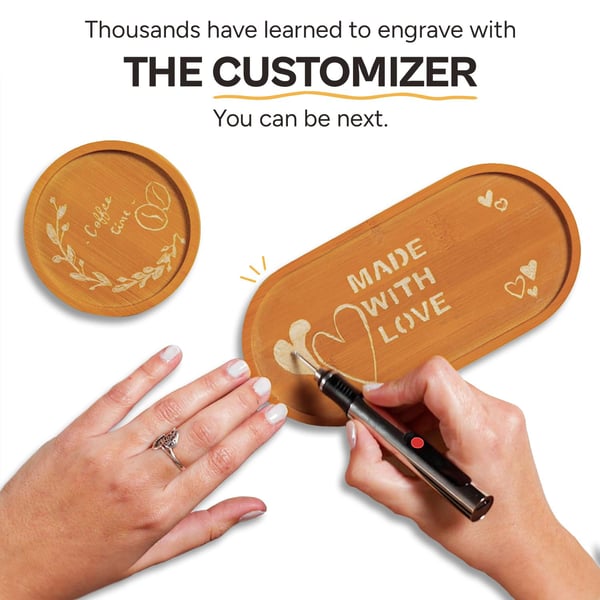 Customizer Engraving Pen with 30 Free Diamond Bits-Personalized Gifts & USB-C Fast Charger ,Easy to Use, 3 Speed Settings 5000-18000 RPM