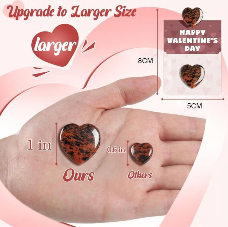 💘Valentine's Day Gem Gifts for Kids & Adults🎁 24-Pack Prefilled Cards with Heart-Shaped Gemstones