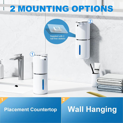 Automatic Liquid Soap Dispenser, 12.8oz/380ml Wall Mount Touchless Soap Dispenser with Sensor, 4-Level Adjustable, IPX5 Waterproof